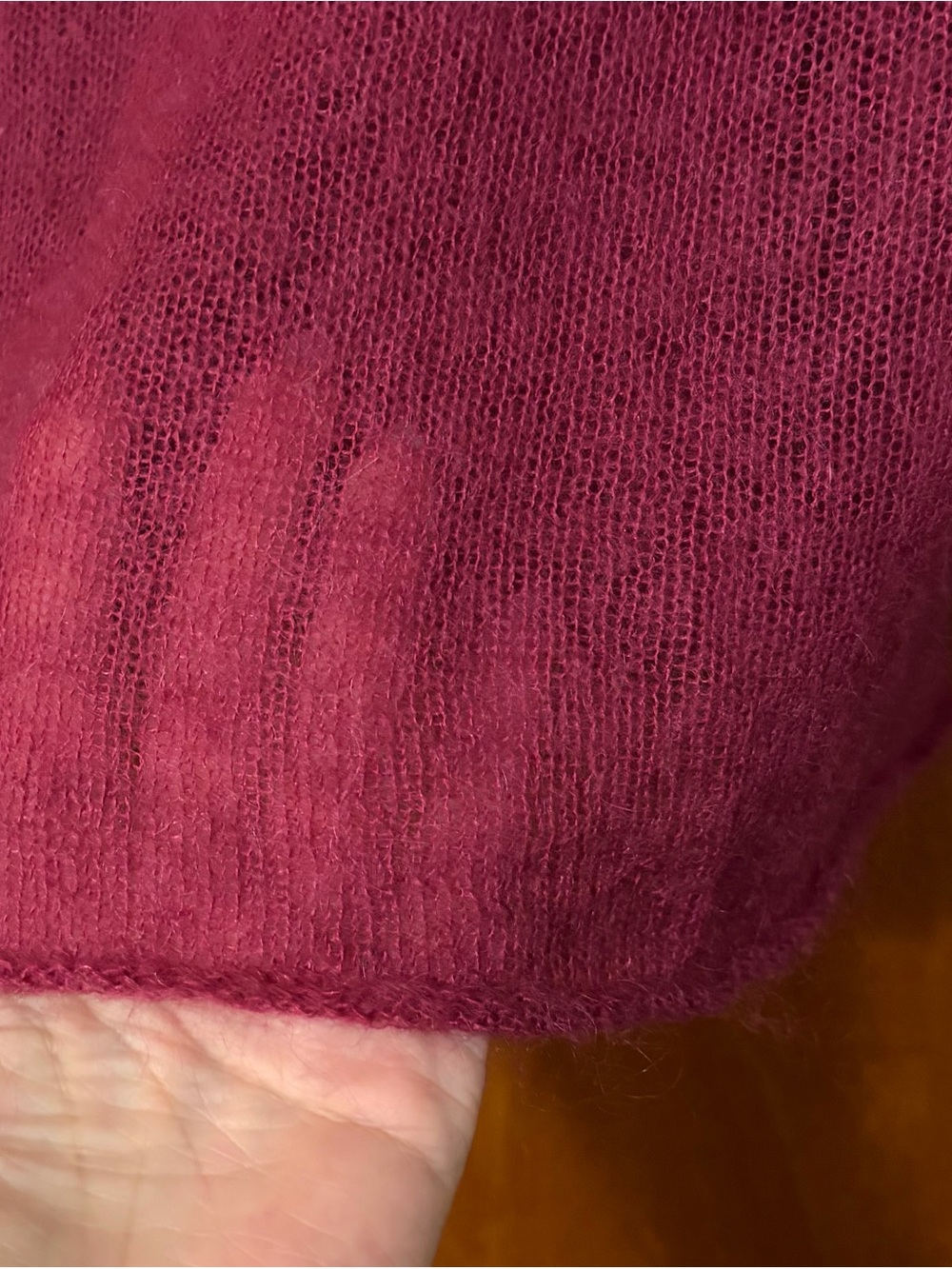 Eileen Fisher Kid Mohair Boxy Sweater Roll Neck Berry Red - Picture 5 of 12